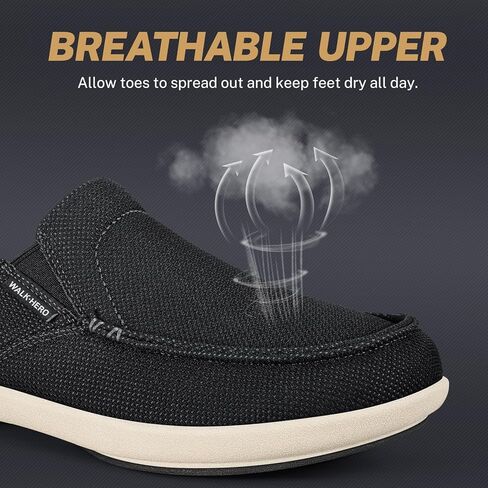 Men's Slippers for Plantar Fasciitis, Walkhero Slippers for Men with Arch Support Insole, Comfortable Mens House Shoes with Wide Toe Box & Non-slip Rubber Sole (Grey, 13) in Kuwait