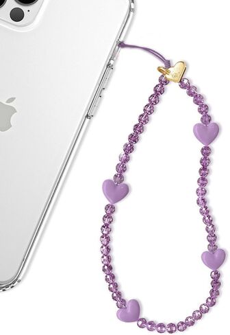 Velvet Caviar Phone Charm Wrist Strap - Cute Beaded Cellphone Wristlet - Lanyard Accessory for Women - Fits all Phone Cases including iPhone 15 Pro Max / 14 Pro Max / 13 Pro Max / 12 (Purple Hearts) in Kuwait
