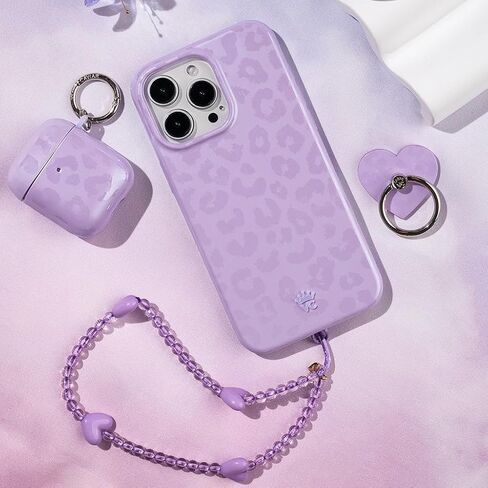 Velvet Caviar Phone Charm Wrist Strap - Cute Beaded Cellphone Wristlet - Lanyard Accessory for Women - Fits all Phone Cases including iPhone 15 Pro Max / 14 Pro Max / 13 Pro Max / 12 (Purple Hearts) in Kuwait