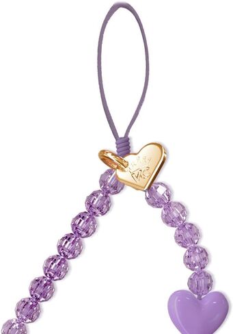 Velvet Caviar Phone Charm Wrist Strap - Cute Beaded Cellphone Wristlet - Lanyard Accessory for Women - Fits all Phone Cases including iPhone 15 Pro Max / 14 Pro Max / 13 Pro Max / 12 (Purple Hearts) in Kuwait