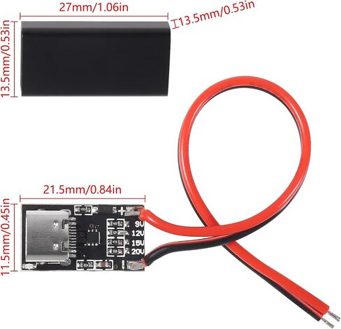 Alinan 8pcs Type-C PD3.0 QC Trigger Board مع حافظة، USB-C أنثى مدخل PD 9V 12V 15V 20V 5A قابل للتعديل الجهد وحدة الطاقة تهمة سريعة in Saudi Arabia