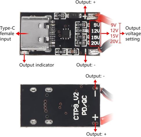 Alinan 8pcs Type-C PD3.0 QC Trigger Board مع حافظة، USB-C أنثى مدخل PD 9V 12V 15V 20V 5A قابل للتعديل الجهد وحدة الطاقة تهمة سريعة in Saudi Arabia