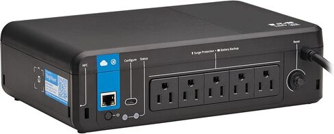 Tripp Lite Cloud-Connected 600VA UPS Battery Backup and Surge Protector, Remote Management & Monitoring, 300W, 4 Outlets, Computer UPS, Wall Mount Option, 5ft Cord, 3-Year Warranty (BC600RNC) in Saudi Arabia