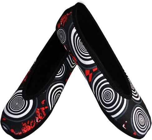 Women's Ballet Flat Slipper, Black and White Retro, Medium in Saudi Arabia