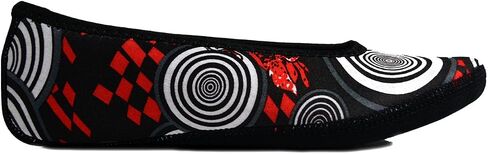 Women's Ballet Flat Slipper, Black and White Retro, Medium in Saudi Arabia