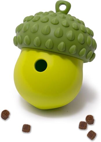 POPUPJOYS Dog Puzzle Toy Dispenser - Interactive Dog Toys for Large & Medium Breeds - Mental Stimulation Ball with Detachable Lid - Food-Grade Silicone Toy for Stress Reduction in Saudi Arabia