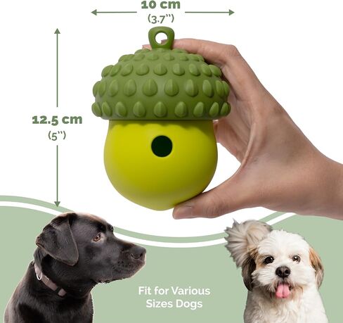 POPUPJOYS Dog Puzzle Toy Dispenser - Interactive Dog Toys for Large & Medium Breeds - Mental Stimulation Ball with Detachable Lid - Food-Grade Silicone Toy for Stress Reduction in Saudi Arabia
