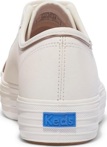 Keds Women's Triple Kick Leather Sneaker, White/Black Bottom Foxing Stripe, 7.5 in Saudi Arabia