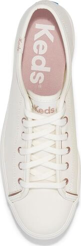 Keds Women's Triple Kick Leather Sneaker, White/Black Bottom Foxing Stripe, 7.5 in Saudi Arabia
