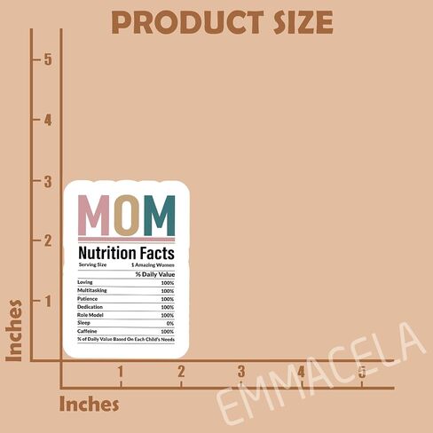 (3Pcs) Mom Nutrition Facts Sticker Retro Colors Mom Sticker Perfect for Moms Mama Mother Grandma Mother's Day – Waterproof Vinyl Decal For Book Laptops Phones Tumblers Water Bottles, Size 3 x 2.1 Inch in Saudi Arabia