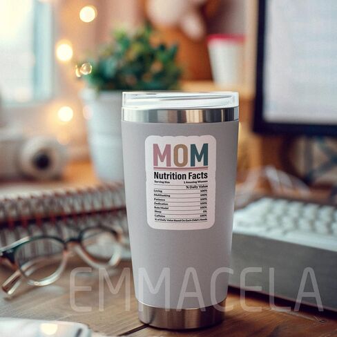 (3Pcs) Mom Nutrition Facts Sticker Retro Colors Mom Sticker Perfect for Moms Mama Mother Grandma Mother's Day – Waterproof Vinyl Decal For Book Laptops Phones Tumblers Water Bottles, Size 3 x 2.1 Inch in Saudi Arabia