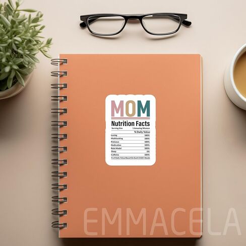 (3Pcs) Mom Nutrition Facts Sticker Retro Colors Mom Sticker Perfect for Moms Mama Mother Grandma Mother's Day – Waterproof Vinyl Decal For Book Laptops Phones Tumblers Water Bottles, Size 3 x 2.1 Inch in Saudi Arabia