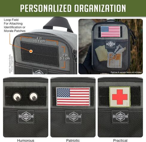 منظم جيب بيفي مبطن من MAXPEDITION (6 بوصة × 2.5 بوصة × 8 بوصة) حقيبة EDC، حقيبة أدوات تكتيكية للتنظيم، ملحقات MOLLE للحمل اليومي، 0267 in Kuwait