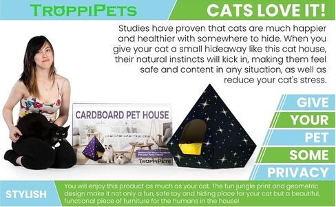 Eco-Friendly Cat Bed Teepee Very Sturdy Fits Large Rabbit And Cat At Any Size | Pillow Not Included in Saudi Arabia