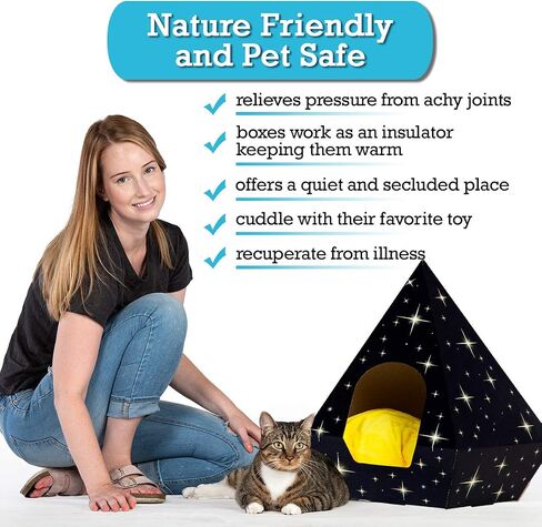 Eco-Friendly Cat Bed Teepee Very Sturdy Fits Large Rabbit And Cat At Any Size | Pillow Not Included in Saudi Arabia
