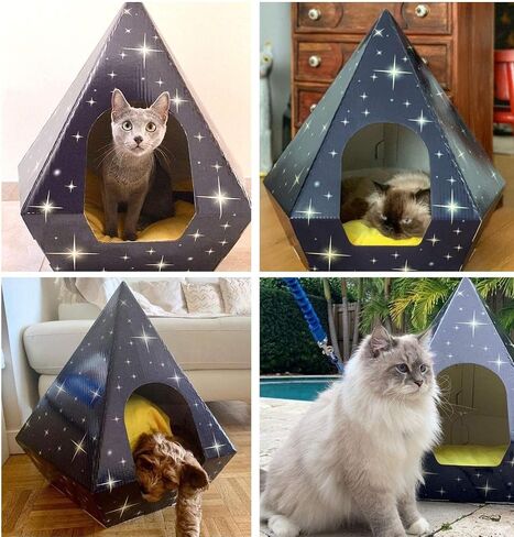 Eco-Friendly Cat Bed Teepee Very Sturdy Fits Large Rabbit And Cat At Any Size | Pillow Not Included in Saudi Arabia