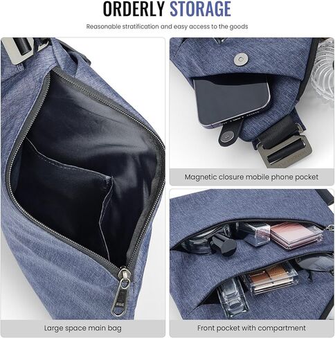 WANDER PLUS® Anti Theft Crossbody Bag, Shoulder Bag Anti-theft Design for Travel, Sport, Work in Kuwait