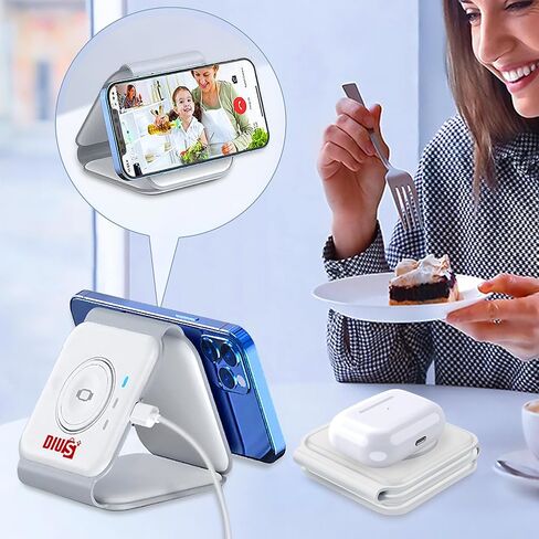 3 in 1 Charging Station for iPhone Wireless Charger Triple Foldable Compact Charger for Apple Products 3 in One Charger for iPhone iWatch and Airpods in Saudi Arabia