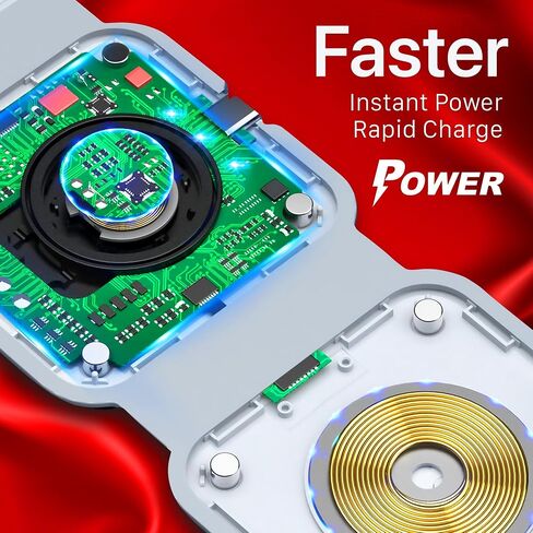 3 in 1 Charging Station for iPhone Wireless Charger Triple Foldable Compact Charger for Apple Products 3 in One Charger for iPhone iWatch and Airpods in Saudi Arabia