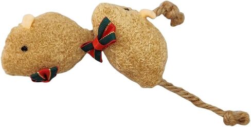 6-Pack Catnip Mice Toys with Gold Christmas Bows - Holiday Plush Mouse Set for Cats, Interactive and Festive Cat Toys in Saudi Arabia