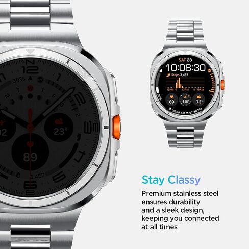 Spigen Modern Fit 316L Designed For Samsung Galaxy Watch Ultra Band 47mm (2024) - Silver in Kuwait