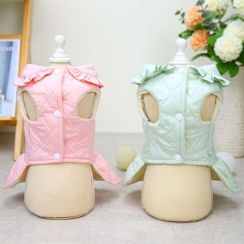 Jecikelon Winter Dog Coat for Small Dogs Warm Puppy Jacket Thick Fleece Lining Pet Cold Weather Clothes Outfits with D-Ring Leash Suéter para Perros (Medium, Pink) in Saudi Arabia