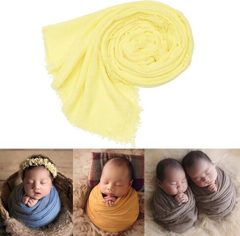 Zeroest Newborn Photoshoot Wraps Photography Props Fringed Wraps for Baby Boys Girls Infant Photo Props Blanket (Tan) in Saudi Arabia