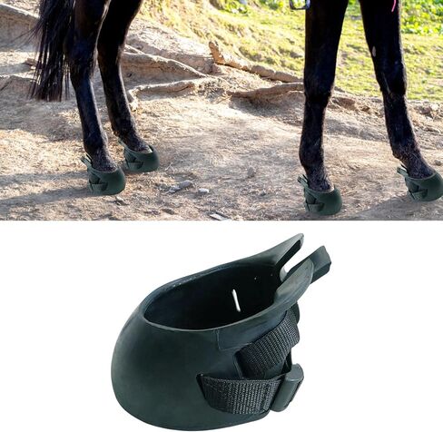 Horse Hoof Boots Rubber Durable Equine Hoof Protector Multifunction Comfortable Sturdy Horses Protection for Training Equestrian Fittings, L in Saudi Arabia