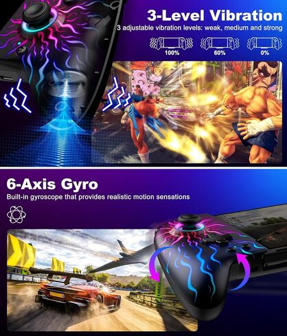 Hall Effect Joystick Controller for Nintendo Switch/OLED, Wireless One-Piece Handheld Switch Joypad - Macro, Adjustable RGB Light, Ergonomic Grip, Turbo, Diamond Pattern in Saudi Arabia