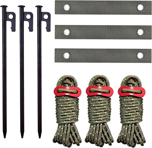 Tree Stake Kit, Heavy Duty Garden Stakes Kit Including 3 Pieces 11.8 Inches Steel Tree Stakes, 3 Pieces 15.8 Inches Tree Straps and 3 Rolls 13.1 Feet Ropes (3sets-Tree Stake) in Saudi Arabia