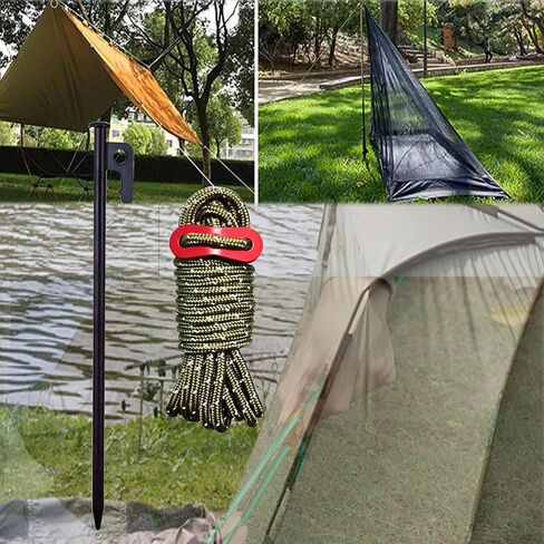 Tree Stake Kit, Heavy Duty Garden Stakes Kit Including 3 Pieces 11.8 Inches Steel Tree Stakes, 3 Pieces 15.8 Inches Tree Straps and 3 Rolls 13.1 Feet Ropes (3sets-Tree Stake) in Saudi Arabia