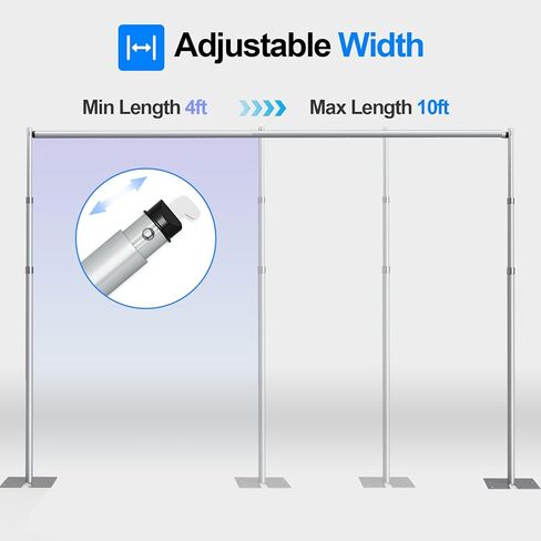Pipe and Drape Backdrop Stand Kit, Backdrop Stand Heavy Duty 8.6ftx10ft, Adjustable Background Stand for Photography, Wedding, Party, Events Decoration-Black in Saudi Arabia