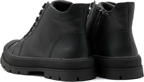 Women's Lace Up High Top Platform Black Canvas Sneaker, Classic Trendy Side Zipper Casual Walking Shoes in Saudi Arabia