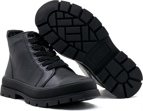 Women's Lace Up High Top Platform Black Canvas Sneaker, Classic Trendy Side Zipper Casual Walking Shoes in Saudi Arabia