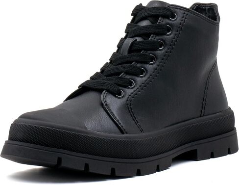 Women's Lace Up High Top Platform Black Canvas Sneaker, Classic Trendy Side Zipper Casual Walking Shoes in Saudi Arabia