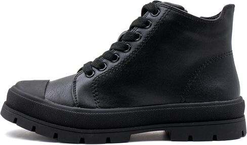Women's Lace Up High Top Platform Black Canvas Sneaker, Classic Trendy Side Zipper Casual Walking Shoes in Saudi Arabia