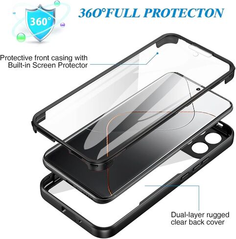 Ysnzaq Clear Case for Xiaomi Poco F6 Pro/Redmi K70 Pro, Full Surround Soft TPU with Screen Protection Phone Cover for Xiaomi Poco F6 Pro/Redmi K70 Pro QB Black in Saudi Arabia
