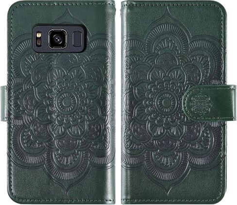 Asuwish متوافق مع حافظة محفظة Samsung Galaxy S8 Active وواقي شاشة من الزجاج المقسى وحامل بطاقة قلاب على شكل زهرة وغطاء للهاتف الخلوي لهاتف Glaxay S8Active 8s S 8 8Active G892A للنساء والرجال باللون الرمادي in Saudi Arabia
