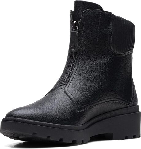 Clarks Women's Calla Zip Mid Calf Boot, Dark Olive Leather, 9 Wide in Saudi Arabia