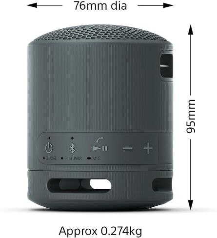 مكبر صوت بلوتوث محمول من سوني SRS-XB100 مع صوت بيس إضافي، عمر بطارية يصل إلى 16 ساعة، مقاومة للماء والغبار IP67، ميكروفون مدمج، تصميم مدمج وخفيف الوزن – برتقالي in Saudi Arabia