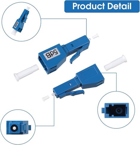 2 Pack LC/UPC Fiber Optic Attenuator 5dB, Fixed Single Mode Fiber Optic Attenuator, LC-UPC Male to Female in Saudi Arabia