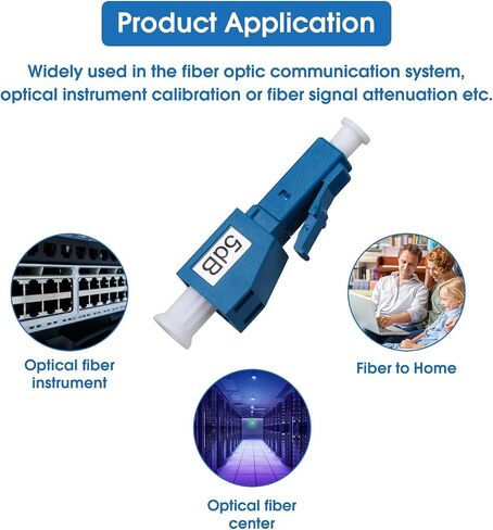 2 Pack LC/UPC Fiber Optic Attenuator 5dB, Fixed Single Mode Fiber Optic Attenuator, LC-UPC Male to Female in Saudi Arabia