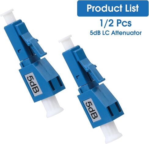 2 Pack LC/UPC Fiber Optic Attenuator 5dB, Fixed Single Mode Fiber Optic Attenuator, LC-UPC Male to Female in Saudi Arabia