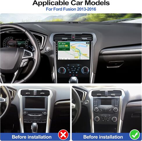 ستيريو سيارة 4G+64G 8 Core لراديو Ford Fusion 2013 2014 2015 2016 مع CarPlay اللاسلكي Android Auto 9 بوصة IPS شاشة تعمل باللمس Android 13 راديو السيارة مع بلوتوث 5.0 DSP FM GPS Navigation كاميرا احتياطية in Saudi Arabia