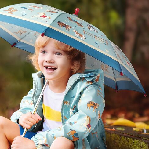 Stephen Joseph, Kids Umbrella, Toddler and Little Kid Umbrella with Pinch Free Closure and Colorful Design Turquoise Floral in Kuwait
