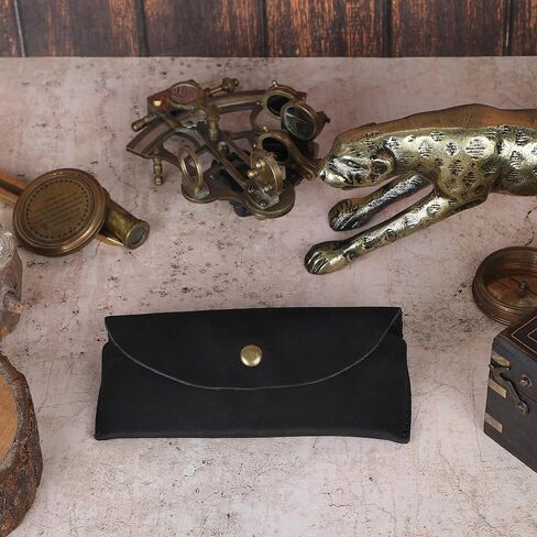 , Leather Eyeglass Case | Leather Glasses Case | Reading Glasses Case |Handmade Leather Case for Sunglasses Eyeglass | Heavy Duty| Portable Holder | Glasses Case for Men and Women:Brown in Kuwait