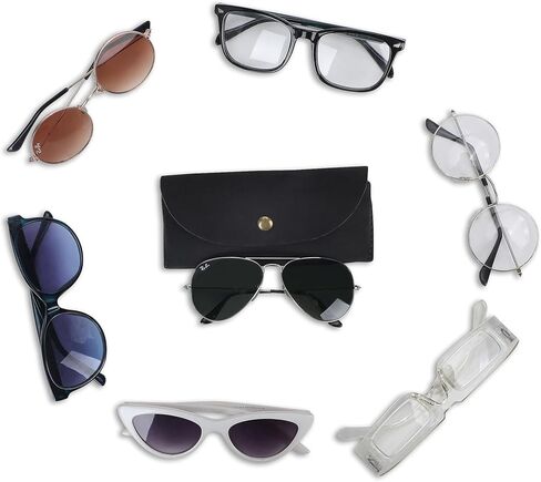 , Leather Eyeglass Case | Leather Glasses Case | Reading Glasses Case |Handmade Leather Case for Sunglasses Eyeglass | Heavy Duty| Portable Holder | Glasses Case for Men and Women:Brown in Kuwait