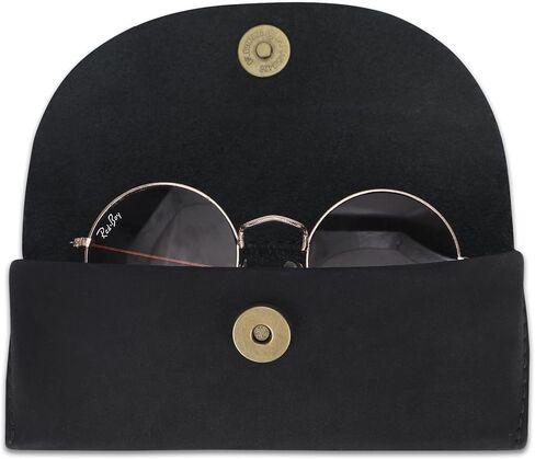 , Leather Eyeglass Case | Leather Glasses Case | Reading Glasses Case |Handmade Leather Case for Sunglasses Eyeglass | Heavy Duty| Portable Holder | Glasses Case for Men and Women:Brown in Kuwait