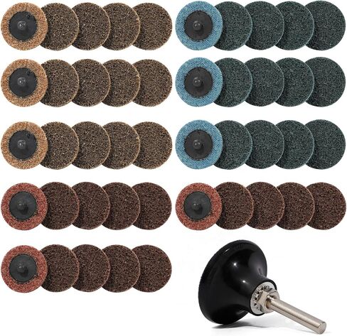 2 Inch Sanding Discs 50Pcs Roll Lock Sanding Discs, Quick Change Discs with 1/4'' Disc Pad Holder, Surface Conditioning Disc Die Grinder Sanding Disc Polish Burr Rust Paint Removal in Saudi Arabia