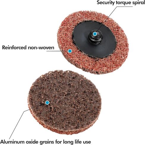 2 Inch Sanding Discs 50Pcs Roll Lock Sanding Discs, Quick Change Discs with 1/4'' Disc Pad Holder, Surface Conditioning Disc Die Grinder Sanding Disc Polish Burr Rust Paint Removal in Saudi Arabia